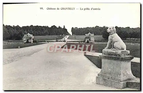 Cartes postales Chateau de Chantilly La grille d'entree