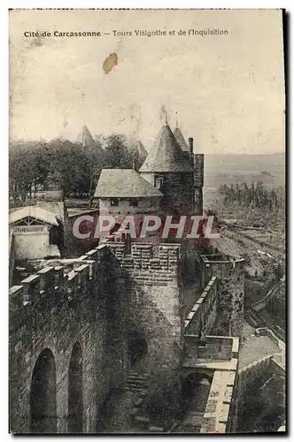 Cartes postales Cite de Carcassonne Tours Visigothe et de l&#39Inquisition