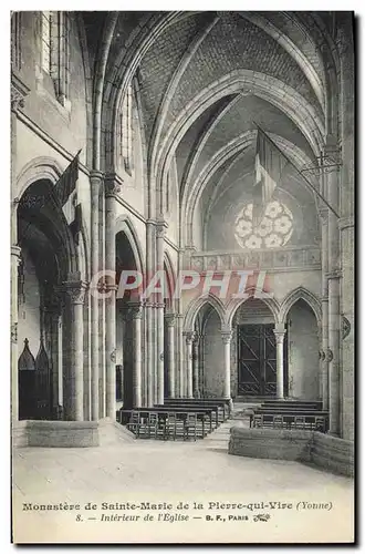 Cartes postales Monastere de Sainte Marie de la Pierre qui Vire Interieur de l&#39eglise