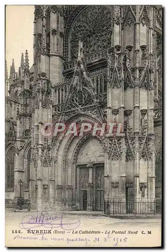 Ansichtskarte AK Evreux La cathedrale Portail Nord