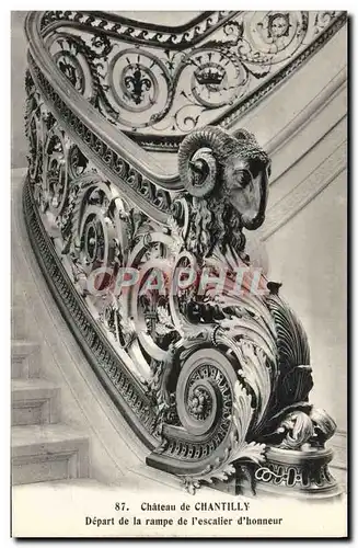 Cartes postales Chateau de Chantilly Depart de la rampe de l'escalier d'honneur