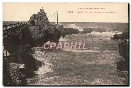 Cartes postales Biarritz Le rocher de la Vierge