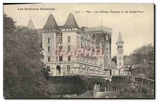 Cartes postales Pau le chateau national vu du grand parc