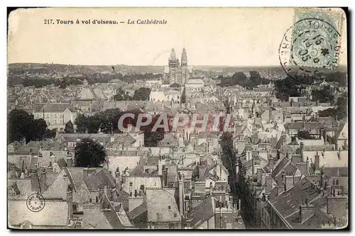 Cartes postales Tours a vol d&#39oiseau la cathedrale