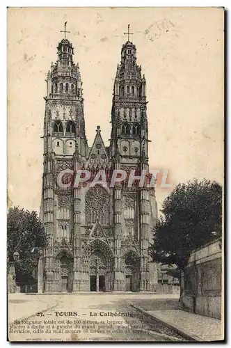 Cartes postales Tours la cathedrale