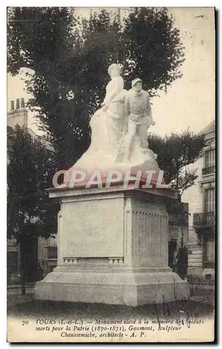 Cartes postales Tours Monument eleve a la memoire des soldats morts pour la patrie Militaria