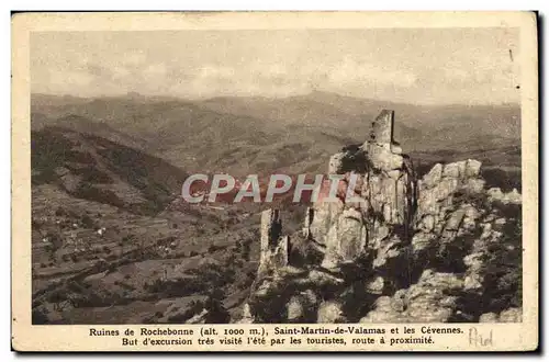 Cartes postales Ruines de Rochebonne Sasint Martin de Valamas et les Cevennes