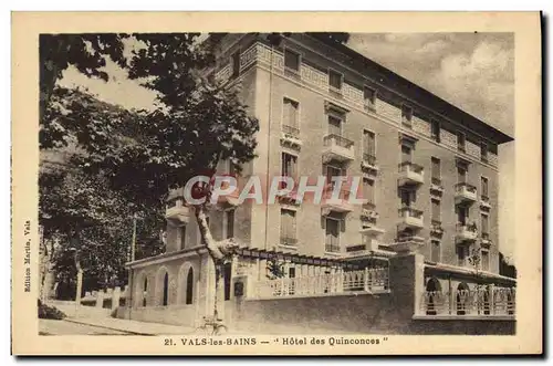 Cartes postales Vals les Bains Hotel des Quinconces