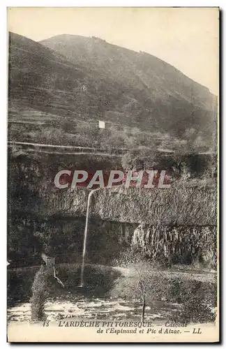 Cartes postales Cascade de l&#39Espinaud et pic d&#39Aizac