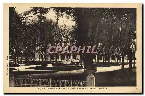 Cartes postales Vals les Bains Le casino et ses nouveaux jardins