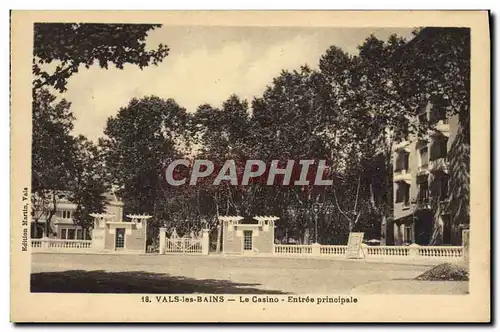 Cartes postales Vals les Bains Le casino Entree principale