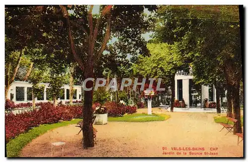 Cartes postales Vals les Bains Jardin de la source St Jean