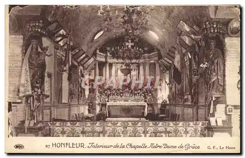 Cartes postales Honfleur Interieur de la chapelle Notre Dame de Grace