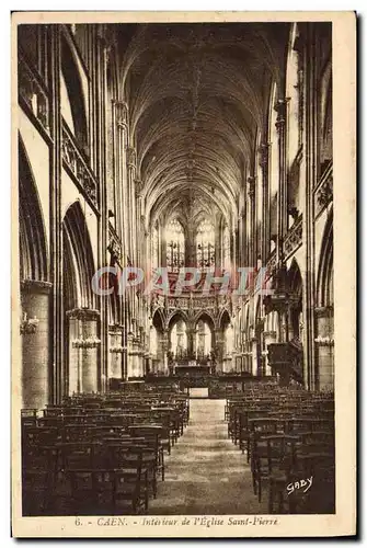 Cartes postales Caen Interieur de l'eglise Saint Pierre