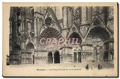 Cartes postales Bourges Les cinq portails de la cathedrale