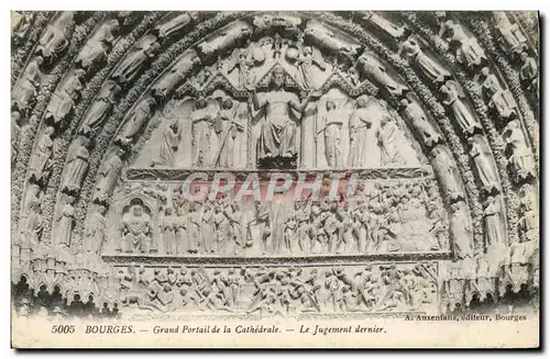 Cartes postales Bourges Grand portal de la cathedrale Le Jugement Dernier