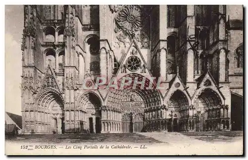 Ansichtskarte AK Bourges Les cinq portails de la cathedrale