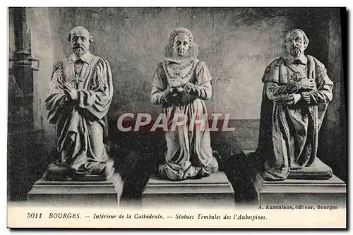 Cartes postales Bourges Interieur de la cathedrale Statues tombales des l&#39Aubespines