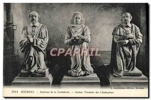 Cartes postales Bourges Interieur de la cathedrale Statues tombales des l'Aubespines
