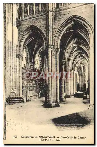 Cartes postales Cathedrale de Chartres Bas cote du choeur