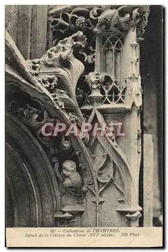 Cartes postales Cathedrale de Chartres Detail de la cloture du choeur