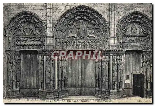 Cartes postales Cathedrale de Chartres Portail royal