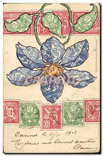 Ansichtskarte AK Timbres Fleurs