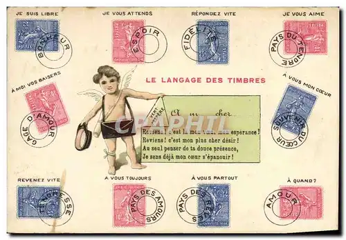 Ansichtskarte AK Le langage des timbres Semeuse Ane