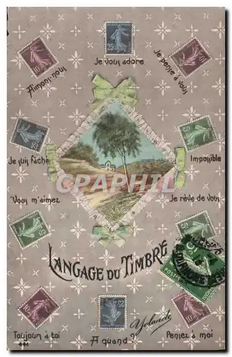 Cartes postales Langage du timbre Semeuse