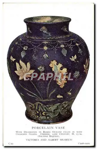 Cartes postales Faience Faincerie Porcelain Vase Victoria and albert Museum