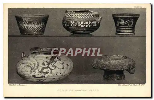 Cartes postales Faience Faincerie British Museum London Group of Minoan vases