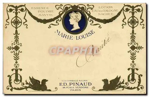 Cartes postales Parfurmerie Parfum Pinaud Marie louise Place Vendome Paris