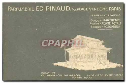 Cartes postales Parfurmerie Parfum Pinaud Place Vendome Paris Pavillon du Japon Nippon Exposition Universelle Pa