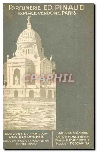 Cartes postales Parfurmerie Parfum Pinaud Place Vendome Paris Pavillon des Etats Unis Exposition Universelle Par