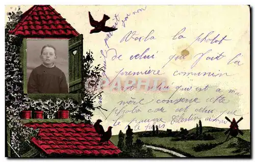 Cartes postales Photographie Enfant Moulin a vent