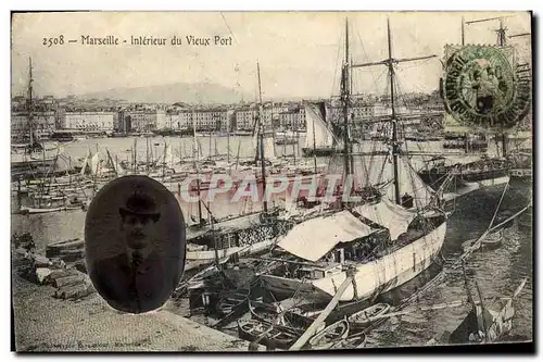 Cartes postales Photographie Marseille Interieur du Vieux port Bateaux