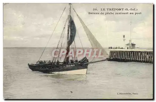 Cartes postales Bateau de peche Le Treport Bateau de peche rentrant au port