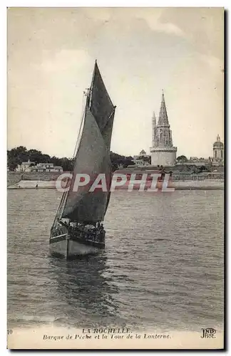 Ansichtskarte AK Bateau de peche La Rochelle Barque de peche et la tour de la lanterne