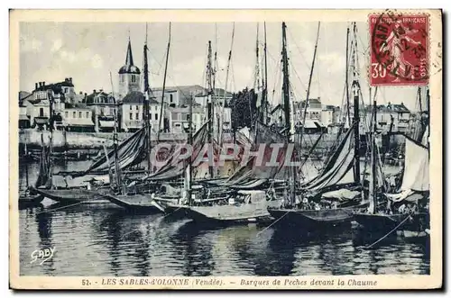 Cartes postales Bateau de peche Les Sables d'Olonne Barques de peche devant la Chaume