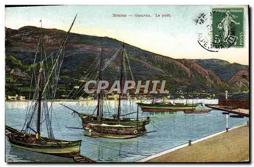 Cartes postales Bateau de peche Menton Garavan Le port