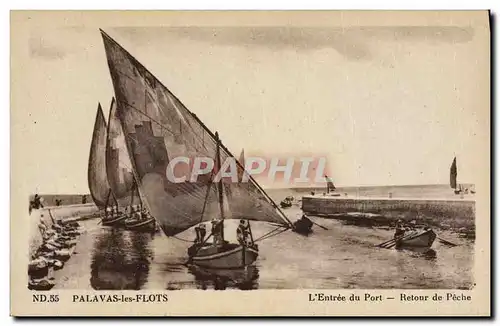 Cartes postales Bateau de peche Palavas les Flots l&#39entree du port Retour de peche