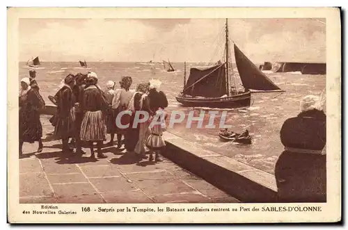 Ansichtskarte AK Bateau de peche Surpris par la tempete les bateaux sardiniers au port des Sables D&#39Olonne