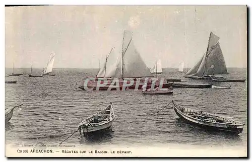 Ansichtskarte AK Bateau de peche Arcachon Regates sur le bassin le depart