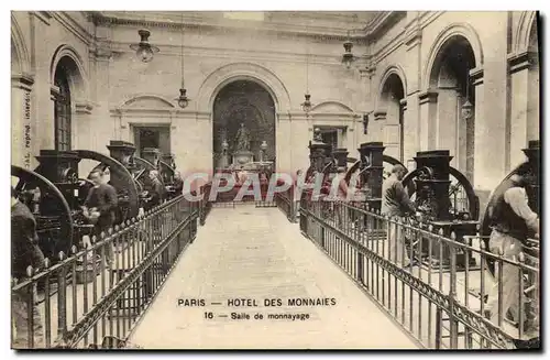 Cartes postales Monnaies Paris Hotel des Monnaies Salle de monnayage