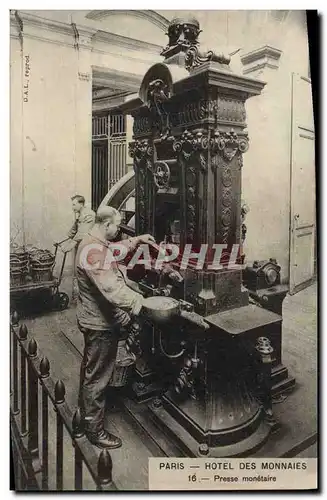 Cartes postales Monnaies Paris Hotel des Monnaies Presse monetaire