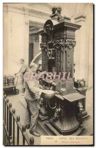 Cartes postales Monnaies Paris Hotel des Monnaies Presse monetaire