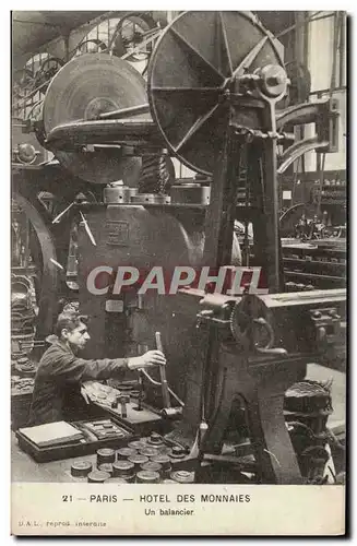 Cartes postales Monnaies Paris Hotel des Monnaies Un balancier