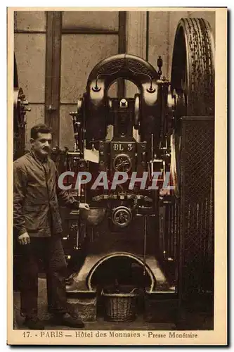 Cartes postales Monnaies Paris Hotel des Monnaies Presse monetaire