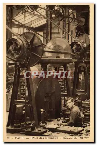 Cartes postales Monnaies Paris Hotel des Monnaies Balancier de 150 mm