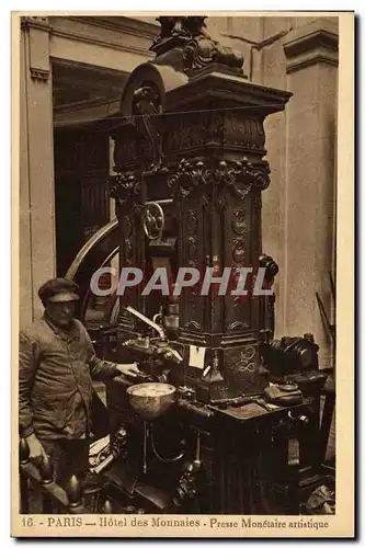 Cartes postales Monnaies Paris Hotel des Monnaies Presse monetaire artistique